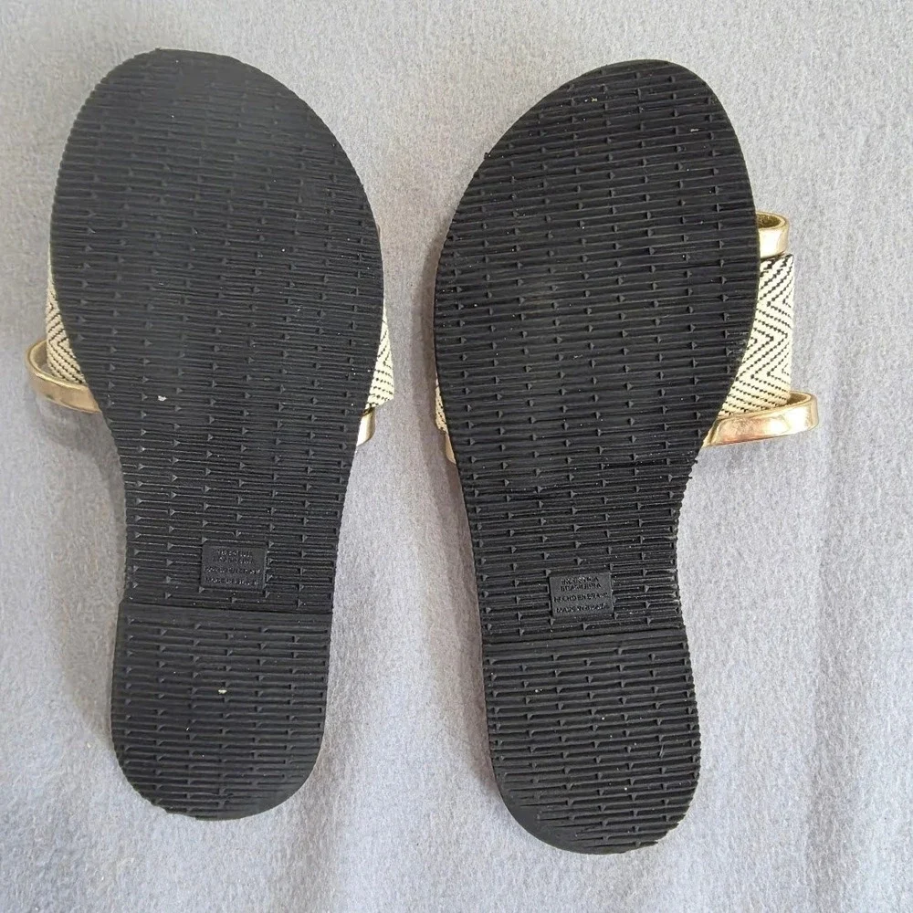 Havaianas You Saint Tropez Mesh Sandals Gold Chevron Slide Womens 6W EUR 37/38 - Picture 5 of 5